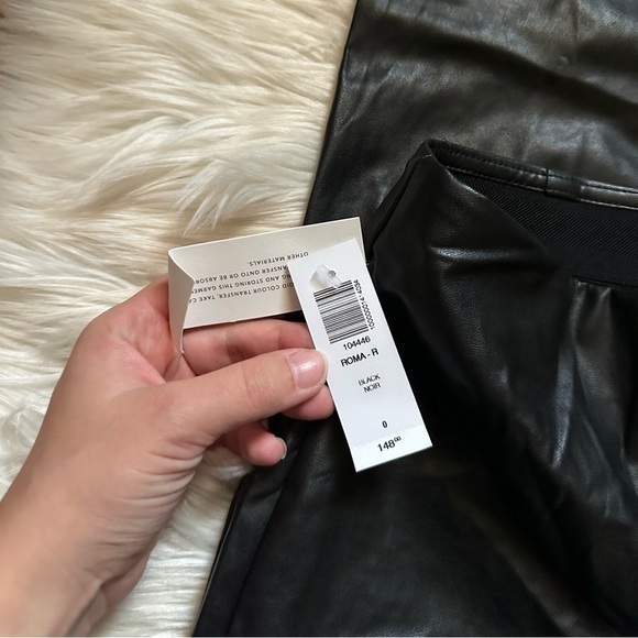 ARITZIA Wilfred Roma High Waisted Vegan Leather Flare Pant In Black - Picture 5 of 5